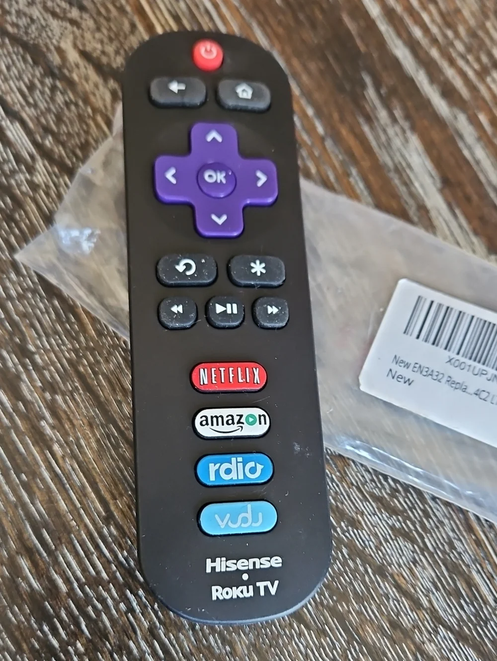 Roku TV Replacement Remote - Black with Purple Navigation